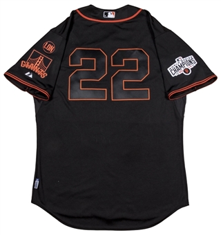2015 Jake Peavy Game Used San Francisco Giants Black Alternate Jersey (MLB Authenticated)